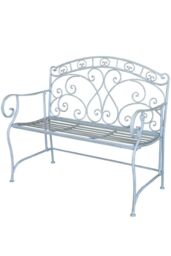 Metal Garden Bench Patio Furniture Seat Foldable Antique Blue - thumbnail 1