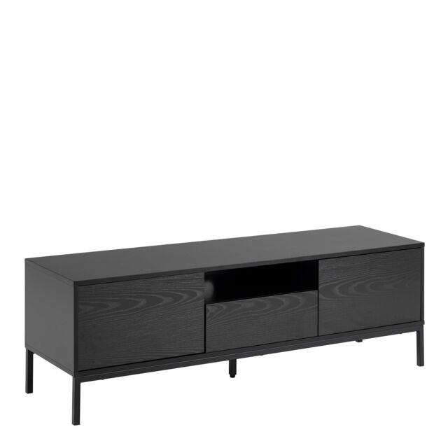Furniture To Go Seaford 2 Door 1 Drawer TV Unit in Ash Black - image 1