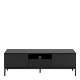 Furniture To Go Seaford 2 Door 1 Drawer TV Unit in Ash Black - thumbnail 2