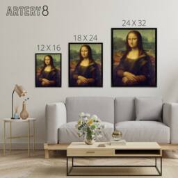 "Artery8 Da Vinci Mona Lisa Framed Canvas Wall Art Print in Brown - Size: W12"" x H16""" - thumbnail 4