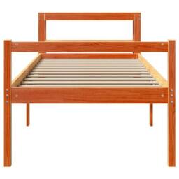 Berkfield Home Bed Frame with Headboard without Mattress Wax Brown 75x190 cm Small Single - thumbnail 4