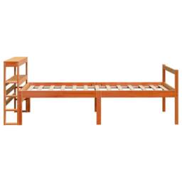 Berkfield Home Bed Frame with Headboard without Mattress Wax Brown 75x190 cm Small Single - thumbnail 5