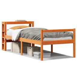 Berkfield Home Bed Frame with Headboard without Mattress Wax Brown 75x190 cm Small Single - thumbnail 2