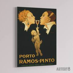 "Artery8 Vincent Deco Ad Ramos Pinto Port Canvas Wall Art Print in Black - Size: W18"" x H24""" - thumbnail 2