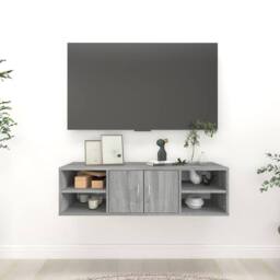 Berkfield Home Wall Shelf Grey Sonoma 102x30x29 cm Engineered Wood - Size: 102 x 30 x 29 cm - thumbnail 1
