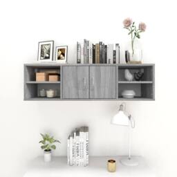 Berkfield Home Wall Shelf Grey Sonoma 102x30x29 cm Engineered Wood - Size: 102 x 30 x 29 cm - thumbnail 3