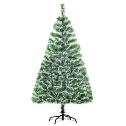HOMCOM 5FT Artificial Christmas Tree Metal Stand Home Decoration Gift in Green - thumbnail 2