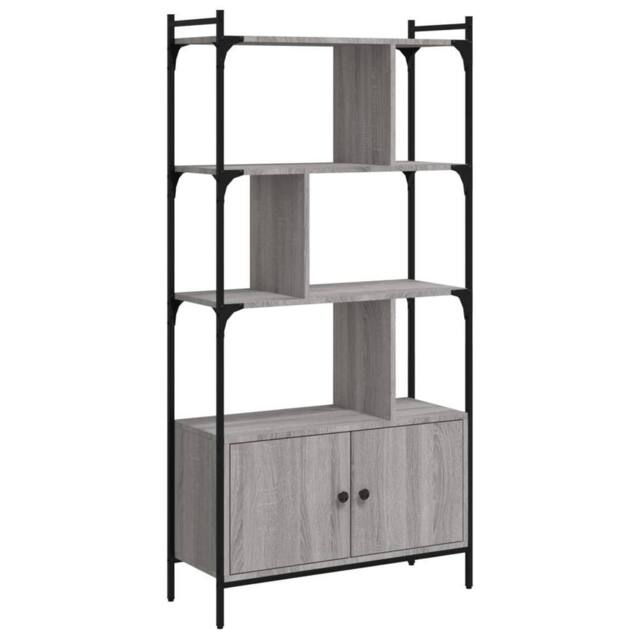 Berkfield Home Bookcase with Doors Grey Sonoma 76.5x30x154.5 cm Engineered Wood - image 1