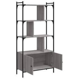 Berkfield Home Bookcase with Doors Grey Sonoma 76.5x30x154.5 cm Engineered Wood - thumbnail 4