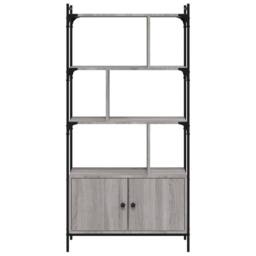 Berkfield Home Bookcase with Doors Grey Sonoma 76.5x30x154.5 cm Engineered Wood - thumbnail 5