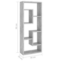 Berkfield Home Wall Shelf Concrete Grey 36x16x90 cm Engineered Wood - Size: 36 x 16 x 90 cm - thumbnail 9
