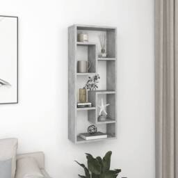 Berkfield Home Wall Shelf Concrete Grey 36x16x90 cm Engineered Wood - Size: 36 x 16 x 90 cm - thumbnail 2