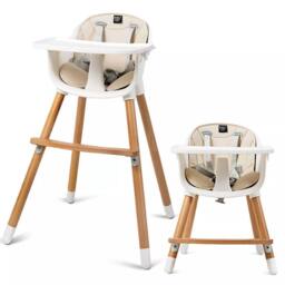 Costway 3 in 1 Baby Infant High Chair Feeding Dining Chair W/ Food Tray & Safety Belt in White