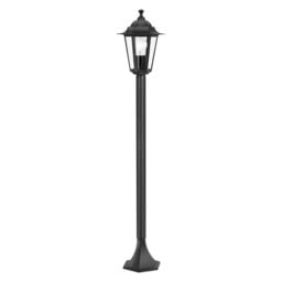 Loops IP44 Outdoor Bollard Light Black Cast Aluminium 1 x 60W E27 Tall Lamp Post - thumbnail 1