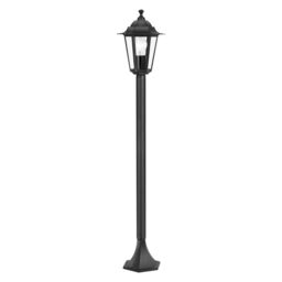 Loops IP44 Outdoor Bollard Light Black Cast Aluminium 1 x 60W E27 Tall Lamp Post
