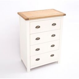 Cabinet Bits Lovere 4 Drawer Chest of Drawers Brass Cup Handle in Off-White - thumbnail 3