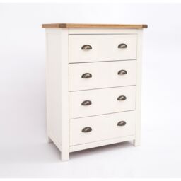 Cabinet Bits Lovere 4 Drawer Chest of Drawers Brass Cup Handle in Off-White - thumbnail 2