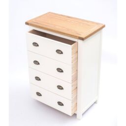 Cabinet Bits Lovere 4 Drawer Chest of Drawers Brass Cup Handle in Off-White - thumbnail 4