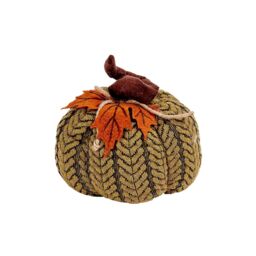 Marco Paul Halloween Décor Green Plush Pumpkin Autumn Decoration 16cm - thumbnail 3