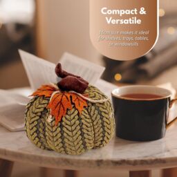 Marco Paul Halloween Décor Green Plush Pumpkin Autumn Decoration 16cm - thumbnail 9