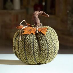 Marco Paul Halloween Décor Green Plush Pumpkin Autumn Decoration 16cm - thumbnail 1