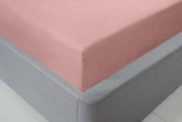 New Edge Blinds Brights Collection Non Iron Fitted Sheet in Pink - Size: King - thumbnail 3