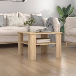 Berkfield Home Coffee Table Sonoma Oak 60x60x42 cm Engineered Wood in Brown - Size: 60 x 60 x 42 cm - thumbnail 1