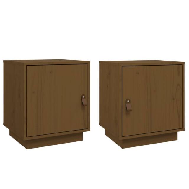 Berkfield Home Bedside Cabinets 2 pcs Honey Brown 40x34x45 cm Solid Wood Pine - Size: 40 x 34 x 45 cm - image 1