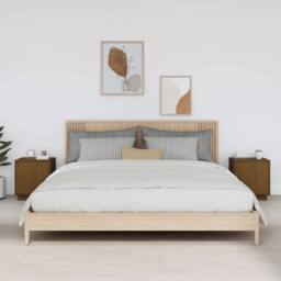 Berkfield Home Bedside Cabinets 2 pcs Honey Brown 40x34x45 cm Solid Wood Pine - Size: 40 x 34 x 45 cm - thumbnail 2