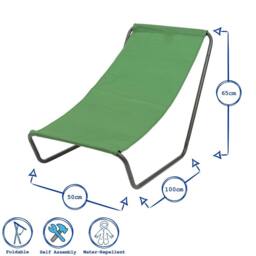 Harbour Housewares Folding Beach Loungers - Matt Black - Pack of 2 in Navy - thumbnail 3