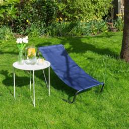 Harbour Housewares Folding Beach Loungers - Matt Black - Pack of 2 in Navy - thumbnail 6