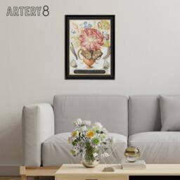"Artery8 Flowers Snail Insects & Butterflies Hoefnagel Framed Canvas Wall Art - Size: W24"" x H32""" - thumbnail 3