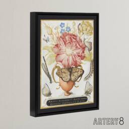 "Artery8 Flowers Snail Insects & Butterflies Hoefnagel Framed Canvas Wall Art - Size: W24"" x H32""" - thumbnail 2