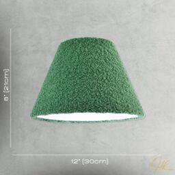 Happy Homewares Emerald Green Textured Velvet Wool Fabric Lamp Shade with White Inner - Size: 12 inches - thumbnail 7