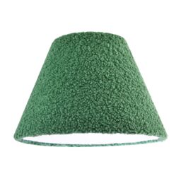Happy Homewares Emerald Green Textured Velvet Wool Fabric Lamp Shade with White Inner - Size: 12 inches