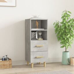 Berkfield Home Sideboard Concrete Grey 34.5x34x90 cm Engineered Wood - thumbnail 1