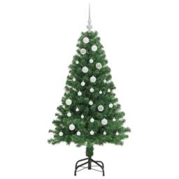Berkfield Home Green Artificial Christmas Tree with 150 LEDs with Stand Green 150 cm - thumbnail 4
