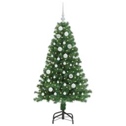 Berkfield Home Green Artificial Christmas Tree with 150 LEDs with Stand Green 150 cm - thumbnail 1