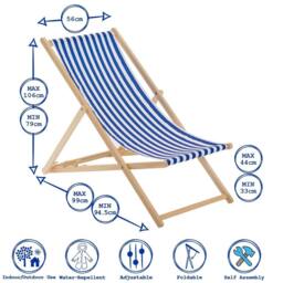 Harbour Housewares Folding Wooden Deck Chairs Green Pack of 4 - thumbnail 4