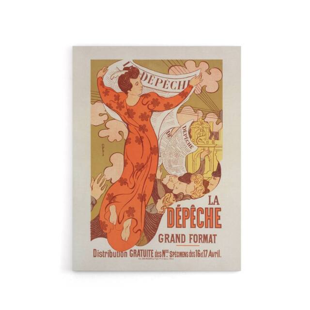 "Artery8 Maurice Denis La Depeche de Toulouse Vintage Advert Canvas Art Print - Size: W12"" x H16""" - image 1