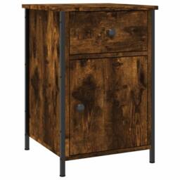 Berkfield Home Elegant Bedside Cabinet Smoked Oak 40x42x60 cm Engineered Wood in Brown - Size: 40 x 42 x 60 cm - thumbnail 3