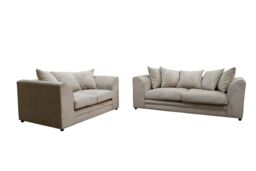 Furniture 786 Casper Fabric 3&2 Seater Sofa Set in Beige