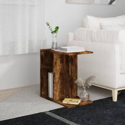 Berkfield Home Side Table Smoked Oak 50x30x50 cm Engineered Wood in Brown - Size: 50 x 30 x 50 cm - thumbnail 2