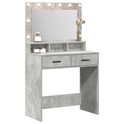 Berkfield Home Dressing Table with LED Lights - Concrete Grey - 79x41x135 cm - Size: 79 x 41 x 135 cm - thumbnail 3