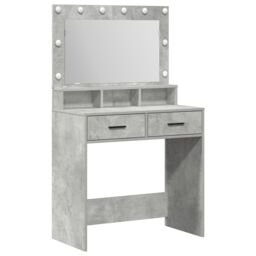Berkfield Home Dressing Table with LED Lights - Concrete Grey - 79x41x135 cm - Size: 79 x 41 x 135 cm - thumbnail 2