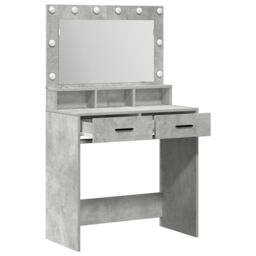 Berkfield Home Dressing Table with LED Lights - Concrete Grey - 79x41x135 cm - Size: 79 x 41 x 135 cm - thumbnail 4