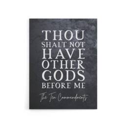 "Artery8 Ten Commandments No Other Gods Bible Quote Canvas Wall Art Print in Grey - Size: W24"" x H32""" - thumbnail 1