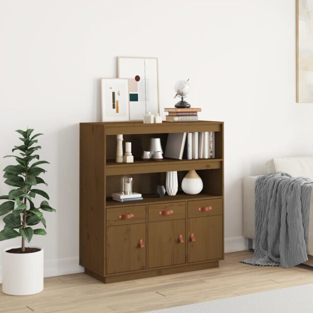 Berkfield Home Highboard Honey Brown 100x40x108.5 cm Solid Wood Pine - image 1