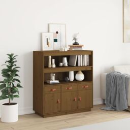 Berkfield Home Highboard Honey Brown 100x40x108.5 cm Solid Wood Pine