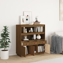 Berkfield Home Highboard Honey Brown 100x40x108.5 cm Solid Wood Pine - thumbnail 3